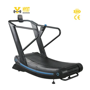 ZF8700 HUANYU Commercial Curved Mechanical Treadmill Manual Self-Powered 150 Kg Net Weight 1600*480mm Running Area LED Wireless