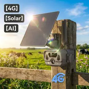 Event-Triggered 4G LTE Solar Security Cameras PIR Motion Sensor Human Vehicle Animal Recognition 2.7K AI Smart Activity Zone
