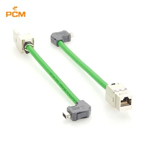 Right Angle IX40G-A-10S-CVL2(7.0) to RJ45 Keystone Cable CAT6A IX Industrial Ethernet Cable 10Gbps TPU SFTP Network Device