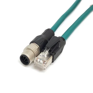 M8 Shielded Cat5e Industrial Ethernet Extension Cable Ethercat Profinet EtherNet IP High Flex IP67 Waterproof Automotive CE
