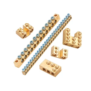 Wholesale Customized Size Brass Earth Bus Bar With High Quality Power Distribution Terminal Blocks Connector & Terminals Availab