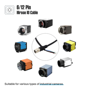 1.5m 5m 10m 15m 12pin I/O Hirose Accessory Part Machine Vision Black Power Cable for Industrial Camera