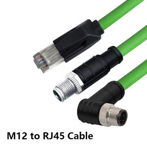 M12 to RJ45 Ethernet Cable 8-core X-type Encoding Cable Right Angel Industrial Camera High Flexibility Drag Chain Ethernet Cable
