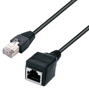 Cat6a Ethernet Extension Cable RJ45 Shielded Male Female Connector PVC/Nylon Pure Copper Conductor Network Patch Cable for