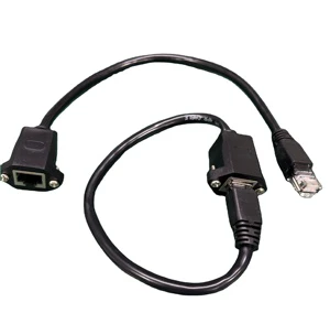Ethernet Extender RJ45 Male to Female Screw Panel Mount Cat6/Cat5e/Cat5 Ethernet LAN Network Extension Cable 1ft/30cm CAT5