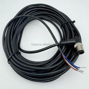 Industrial M12 Elbow Cable Connectors 4Pin to Open IO Trigger Camera Cable for Electronic Applications