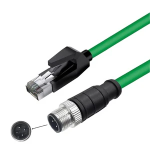 IP67 M12 4Pin A-Code RJ45 Ethernet Network Cable Waterproof High Flexible Industrial Shielded Drag Chain Cable Communication