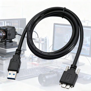 Industrial USB 3.0 to Micro-B Data Cable with Locking Screws for Camera HDD