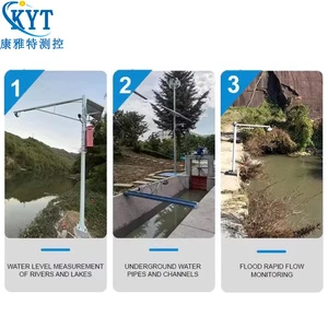 Open Channel Parshall Flume River Flood Monitoring Flow Level Velocity Measurement Non-contact Radar Type Flow Meter