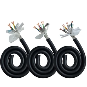 High Flex Robot Shielded Cable TRVVPPS 4 Core 0.2mm Black 1m Twisted Pair Drag Chain Signal Wire