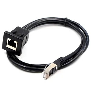 CAT5E CAT6 CAT6A RJ45 Male Female Network Extension Cable PVC Square Shell Panel Flush Mount For Telecommunications