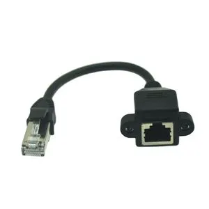 15CM 1ft RJ45 Cable Male to Female Screw Panel Mount Ethernet LAN Network Extension Rj45 Female to Male Cable 30cm 60cm 1m