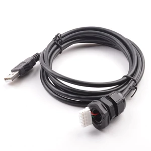 Micro-USB TPE Waterproof Braid Cable Industrial Grade Panel Mount Molex Connector 1m Length 3A Fast Charging Smart Camera