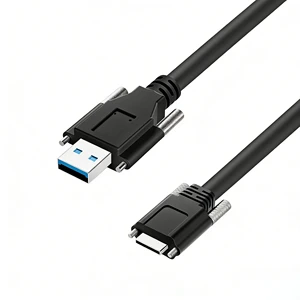 USB 3.0 Machine Vision Cable Type a to Micro B Dual Screw Lock, Flexible Stranded Copper Industrial Camera USB Cable