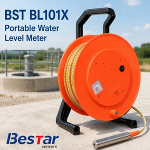 Portable Water Level Meter 200m 300m Groundwater Monitoring Tape Borehole Well Depth Measuring Indicator Light Sound Alarm