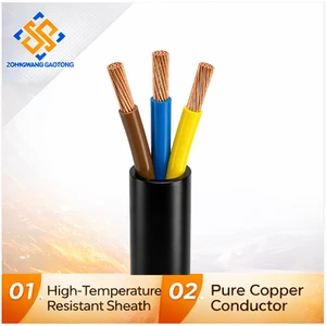 60227 IEC 53 RVV Flexible Power Cable Stranded Oxygen-Free Copper 3Core 4mm Building Indoor Appliance Equipment Wiring PVC OEM