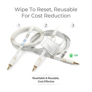 High Sensitivity Water Leak Detection Cable 4 Core PET Flat Sensor Tape Reusable Alarm For Industrial Floor Monitoring