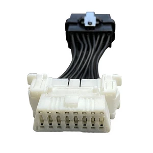 Customized Complete Wire Harness Cable Assembly Automotive OBD2 Data Cable One to Two Male and Female Pair Wiring Harness
