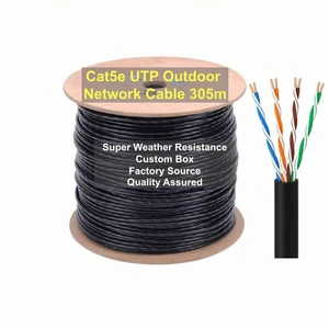 Export Standard Cat5e UTP Outdoor Network Cable 305m Carton Customized Weatherproof Cable Factory Export Supply