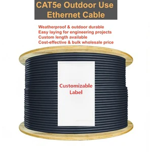 Engineering Grade Cat5e UTP Outdoor Network Cable 305m Carton Customizable Weather Resistant Cable Factory Wholesale