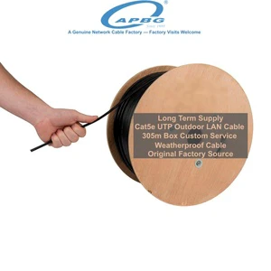 Low MOQ Custom Cat5e UTP Outdoor Network Cable 305m Carton Weatherproof Cable Original Factory Stable Delivery