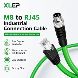 Factory High Flexibility M8 4Pin Male to RJ45 Shielded Industrial Camera Drag Chain Communication Cable