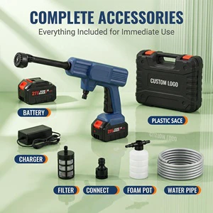 High Pressure 20bar 21V Cordless Washer Gun Kit 150w 6-in-1 Nozzle Mobile Car Wash Machine