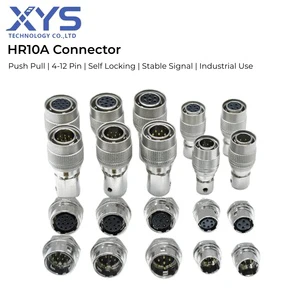HR10A Push Pull Circular Connector, 4 Pin 6 Pin 12 Pin Industrial Camera Cable for Machine Vision, Robotics Automation Systems