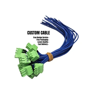 Custom Industrial Control Cable Assembly 3.5mm 3 Way Pluggable Terminal Block Tinned Wire UL1007 16AWG Power Supply PCB Computer