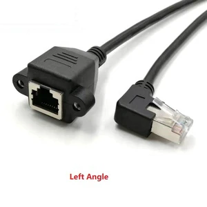 Up/down/right/left Angle RJ45 Male to RJ45 Female Panel Mount Ethernet Extension Cable