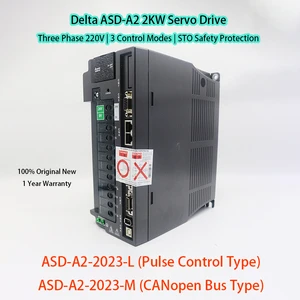 Delta A2 Series Servo Driver ASD-A2-2023-L & ASD-A2-2023-M 2kW 3PH 220V AC 13.4A IP20 Servo Amplifier for CNC Automation Machine