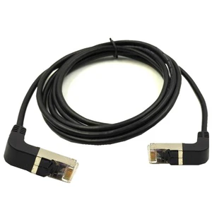 3ft Right Angle Double CAT5E RJ45 Cable UTP Male to Male RJ45 Down up RJ45 26awg Network Lan Extension Cable