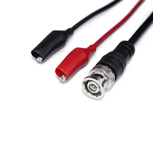 Dual Alligator for Test Clip Cable with BNC Male Plug 28AWG PVC Coaxial Audio Video Equipment for Camera Featuring Combination