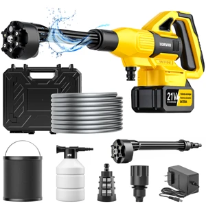 New Type 200W Auto Car Wash Machine Automatic 21v Lithium Battery High Pressure Car Washing Machine for Car