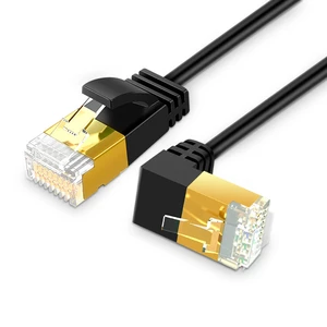 Industrial Right Angle RJ45 Ethernet 90 Degree Angle cat 5e Cat6 Patch Cord for Data Center and LAN Router Custom Cable Assembly