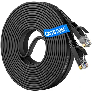 Cat6 Flat Rj45 1m 2m 3m 5m Patch Cord Bare Copper 32awg UTP Lan Network Cable 8p8c 4pr Rohs Black Ethernet Cables