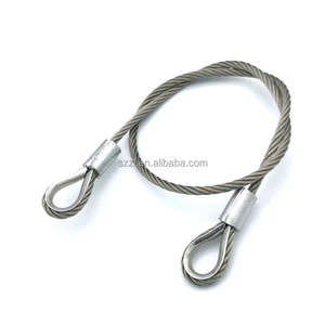Stainless Steel Rope PVC 100cm/39 Thickness Wire Safety Cables With Looped Ends For Stage Light Tough Guard SecuriLuggage Safety