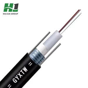 2 Core Huijue Outdoor Aerial Duct Fiber Optical Drop Cable GYXTW53 4B1 Single-Multi Mode For Communication Networking