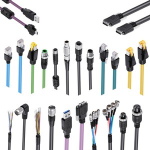 M12 4-Pin D-Code RJ45 Gigabit Cat5 Shield Waterproof Industrial Camera Network Cord PVC for Camera Cable Industry Cables