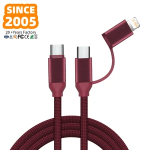 20 Years OEM ODM Factory Custom USB C Cable 60W 100W 240W Pd Fast Quick Charging Nylon Braided Type C Cord IP15 Pure Copper