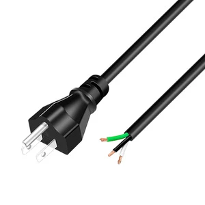 Industrial Equipment C19 AC Power Cord with NEMA5-15P Male and IEC Female Ends SJTW Wire ETL Certified IP20 125V Extension Cord