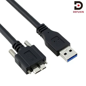 DFX 1m Industrial USB 3.0 to Micro B Cable Pure Copper PVC Jacket Dual Locking Screws Vision Camera Cord Optional Length 0.3m 5m