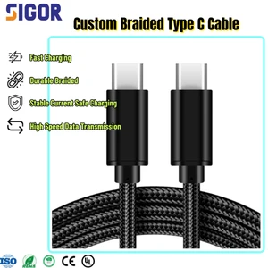 Professional Manufacturer Custom PD Fast Charging Type-C Data Cable with Pure Copper Core for Mobile Phone Laptop Computer