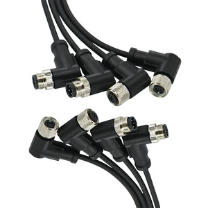 Shielded M12 Can Bus PUR Cable Switch Sensor a Coding Connector 4 5 8 Pin Straight Right Angled Custom M12 Shield Connectors