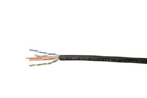 Heavy Duty Waterproof 23AWG Solid Copper Black 305m Cat6 U/UTP Outdoor Ethernet Lan Cable for External Wiring