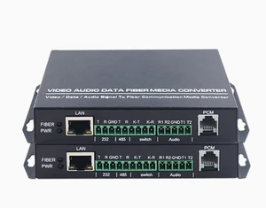 Multifunction Optical Fiber Extender Video Audio Data Fiber Media Converter 1-ch RS485 Bi-Di Data Network Optical Transceiver