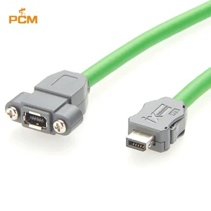 Screw Lock IX B Key Male to Female In-line Panel Mount Serial Extension Cable for Industrial Control Monitor Bus Communication