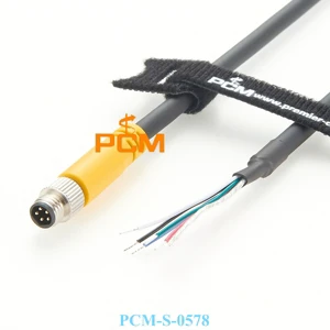 M8 5 Pin High Flex GPIO Breakout Power Trigger Cable for Cognex In-Sight 8000 Camera Compatible with CCB-M8IO-02, CCB-M8IO-05