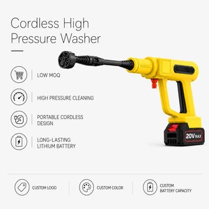 Multi-function Professional 20V Max Portable Cordless Brushless Motor Pressure Washer 145 PSI Handheld Water Cleaner for Car