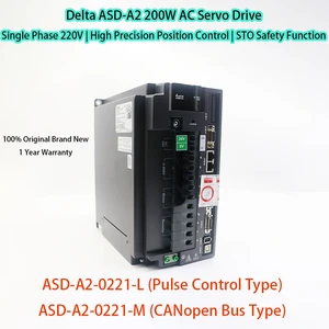Original New Delta ASD-A2-0221-L&ASD-A2-0221-M 200W AC 220V 3.5A Servo Drive Pulse & CANopen for CNC Engraving Machine